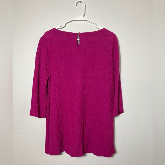 Soft Surroundings Sz L Gauzy Top Lightweight Casual Pinkish Purple Tunic - Picture 5 of 9